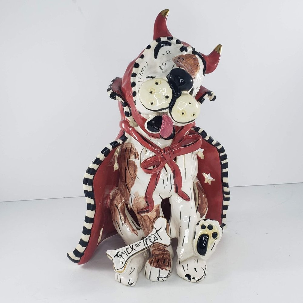 Blue Sky Clayworks Trick Or Treat Dog Halloween Devil Votive T Lite Holder